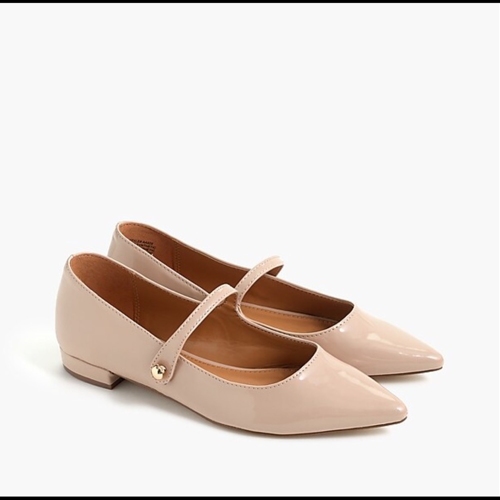 Mary Jane pointy-toe flats; Ashen Khaki; J Crew